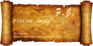 Pittler Jenő névjegykártya